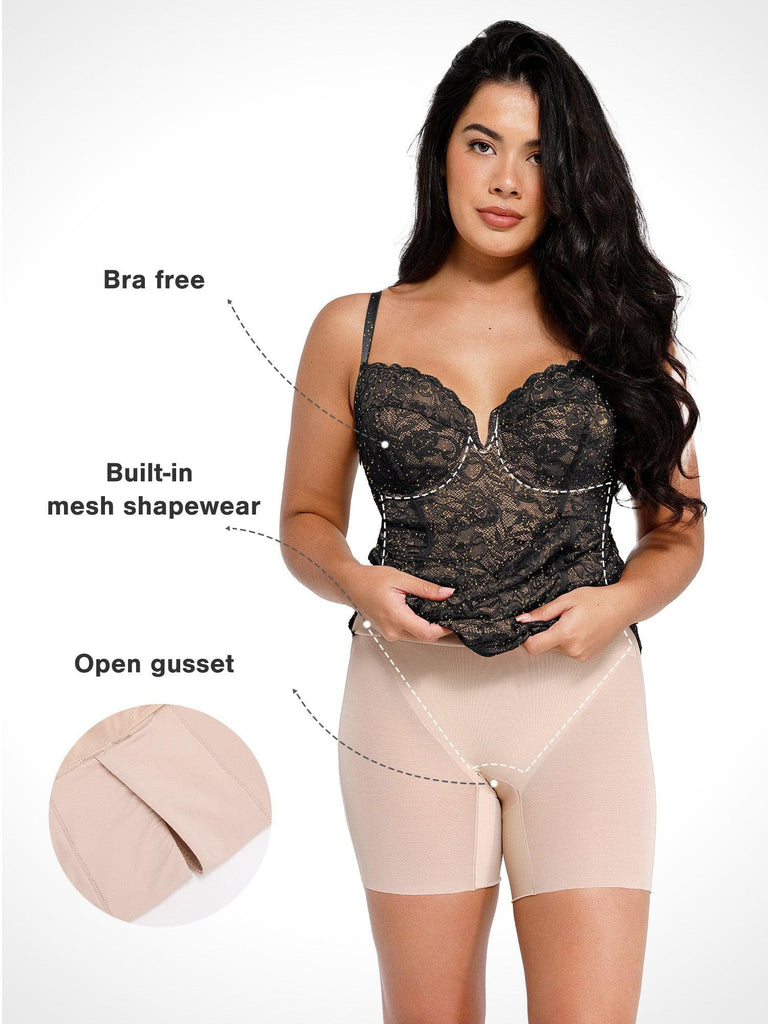 Popilush? Formal Bodycon Party Summer Cocktail Gown The Lace Shapewear Dress Corset Style Midi