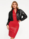 The Shapewear Dress Leather Mock Neck Midi