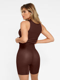 The Shapewear Dress Leather Mock Neck Midi