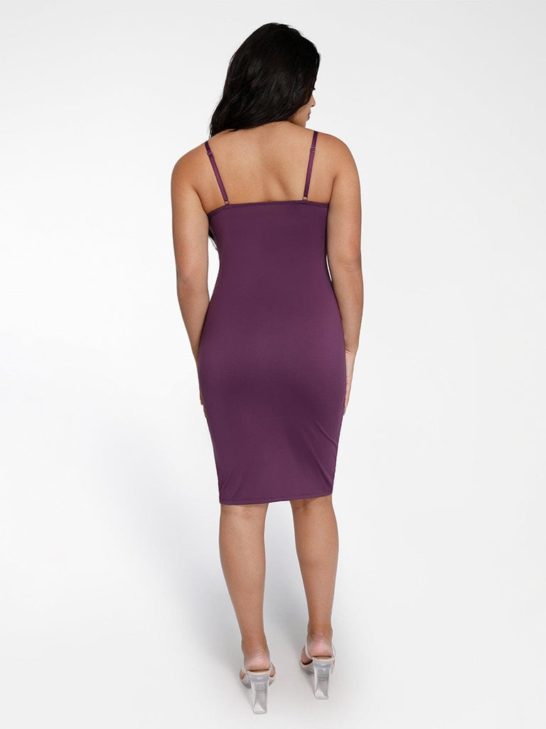 Popilush? Slip Bodycon Party Summer Cocktail Casual Gown The Shapewear Dress Midi with Mesh Detail