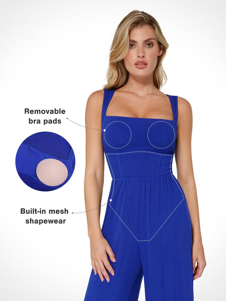 Popilush? Casual Slimming Jumpsuit Fashion The Shapewear Jumpsuit with Adjustable Trouser Legs