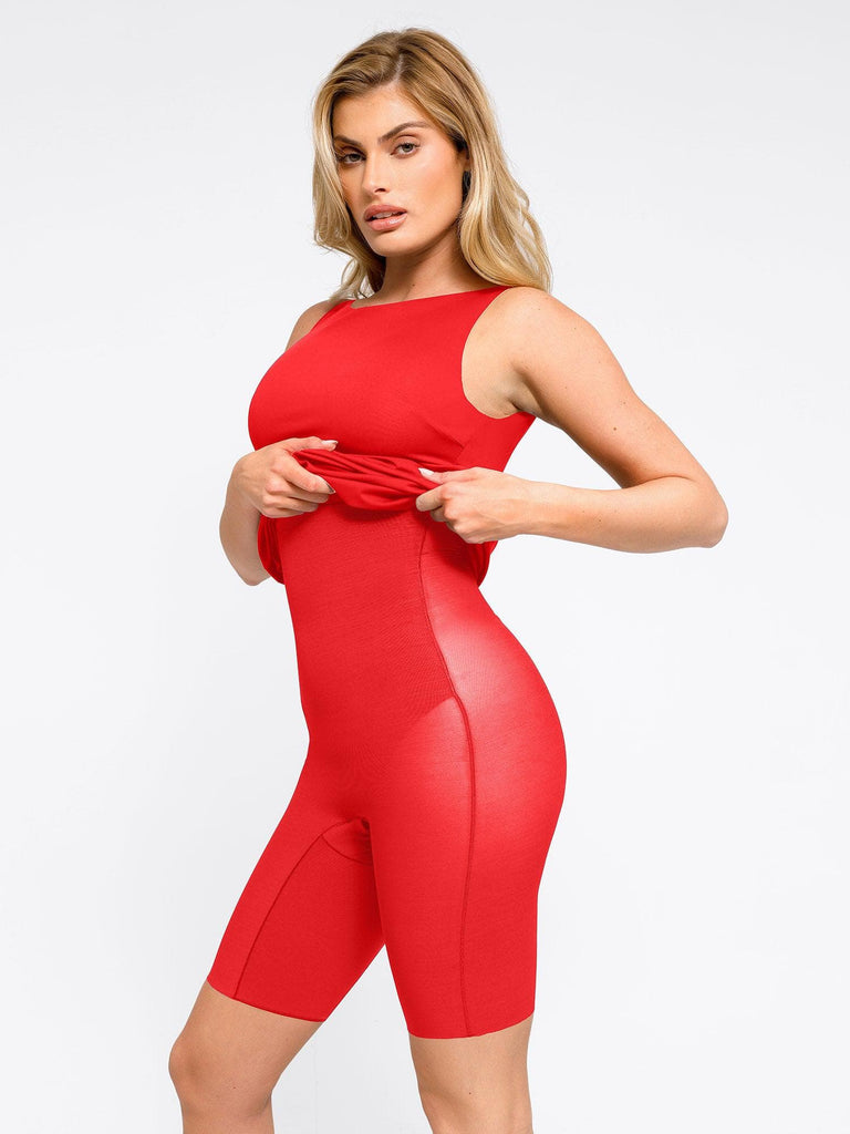 Popilush? Work Business Bodycon Party Summer Dress Workwear Built-In Shapewear Ruched Sleeveless Midi Dress