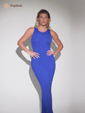 Built-In Shapewear Crew Neck Sleeveless Maxi Lounge Dress