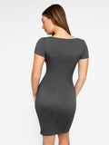 Popilush? Built-In Shapewear Denim Bustier Midi Dress