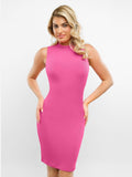 Popilush? Built-In Shapewear Mock Neck Modal Midi Dress