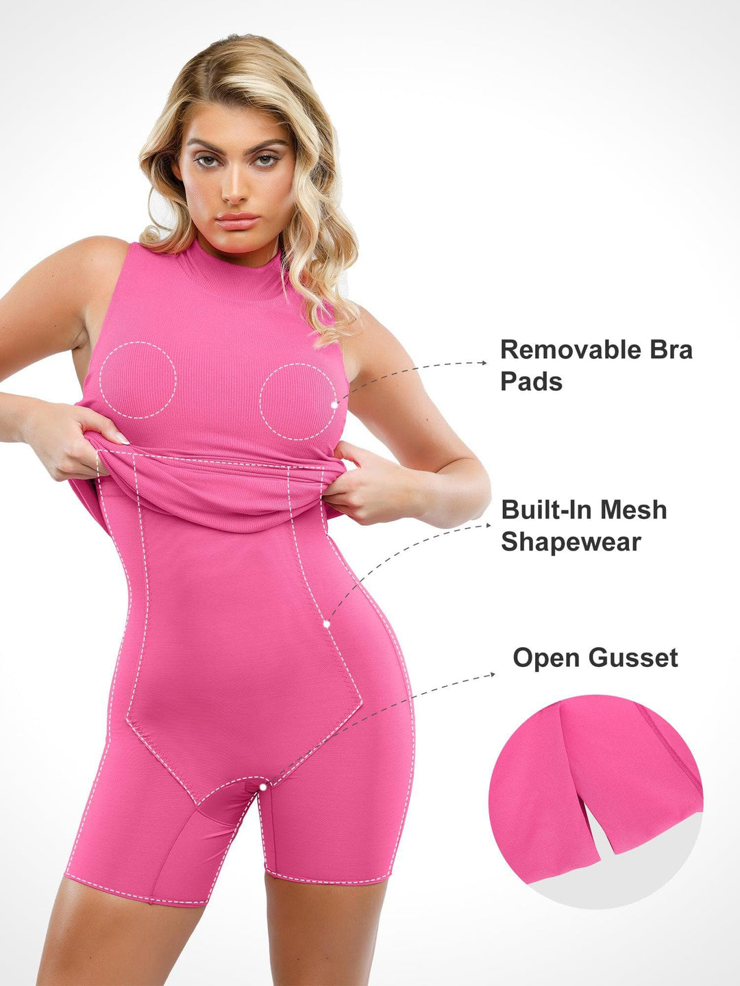 Popilush? Built-In Shapewear Mock Neck Modal Midi Dress