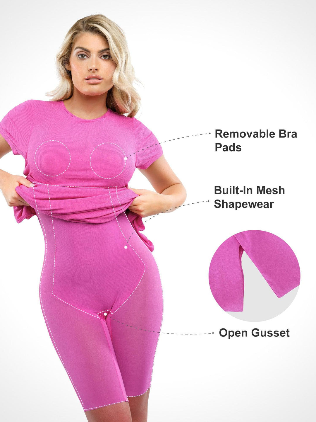 Popilush? Built-In Shapewear Mock Neck Modal Short Sleeve Maxi Dress
