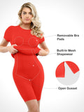 Popilush? Built-In Shapewear Mock Neck Modal Short Sleeve Maxi Dress