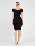 Popilush? Built-In Shapewear Off Shoulder Ruched Midi Dress