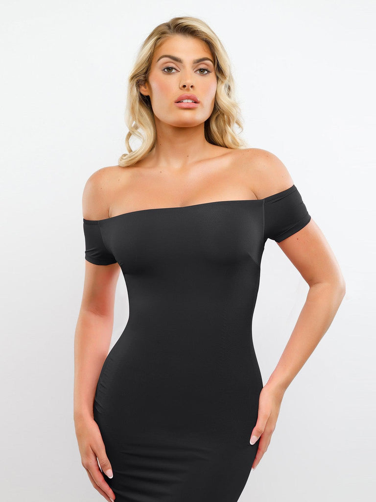 Popilush? Built-In Shapewear One Shoulder Maxi Dress