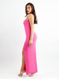 Popilush? Formal Bodycon Party Dress Built-In Shapewear One Shoulder Split Modal Maxi Dress