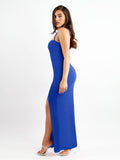 Popilush? Formal Bodycon Party Dress Built-In Shapewear One Shoulder Split Modal Maxi Dress