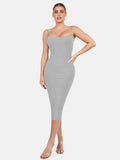 Popilush Shaping Slip Dress Built-In Shapewear Slip Midi Lounge Dress