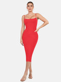 Popilush Shaping Slip Dress Built-In Shapewear Slip Midi Lounge Dress