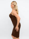 Popilush? Built-In Shapewear Slip Ruched Midi Dress