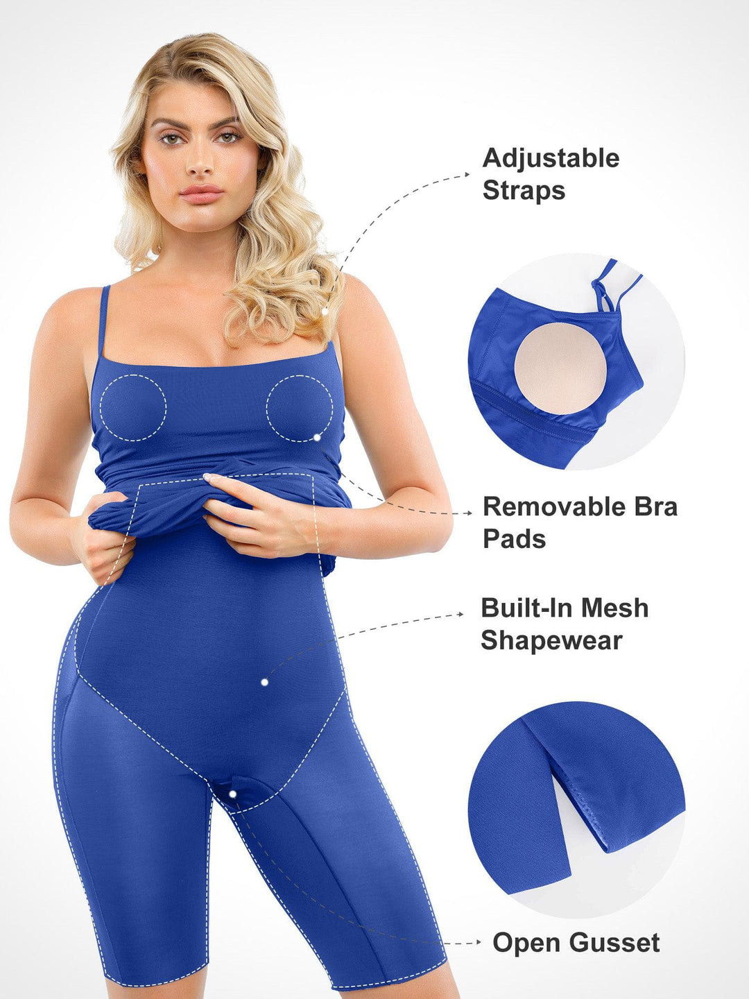 Popilush? Built-In Shapewear Slip Ruched Midi Dress