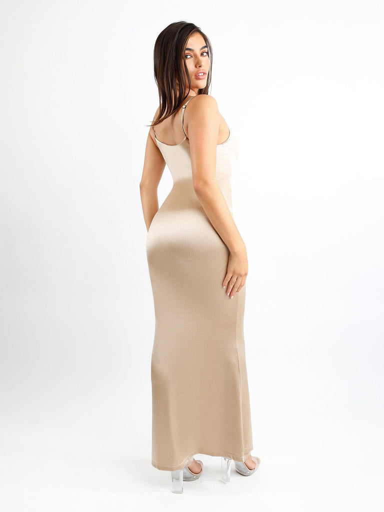 Popilush? Built-In Shapewear Slip Shine Maxi Dress