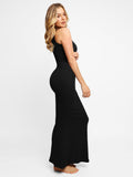 Popilush Crew Neck Sleeveless Built-in Shapewear Maxi Dress
