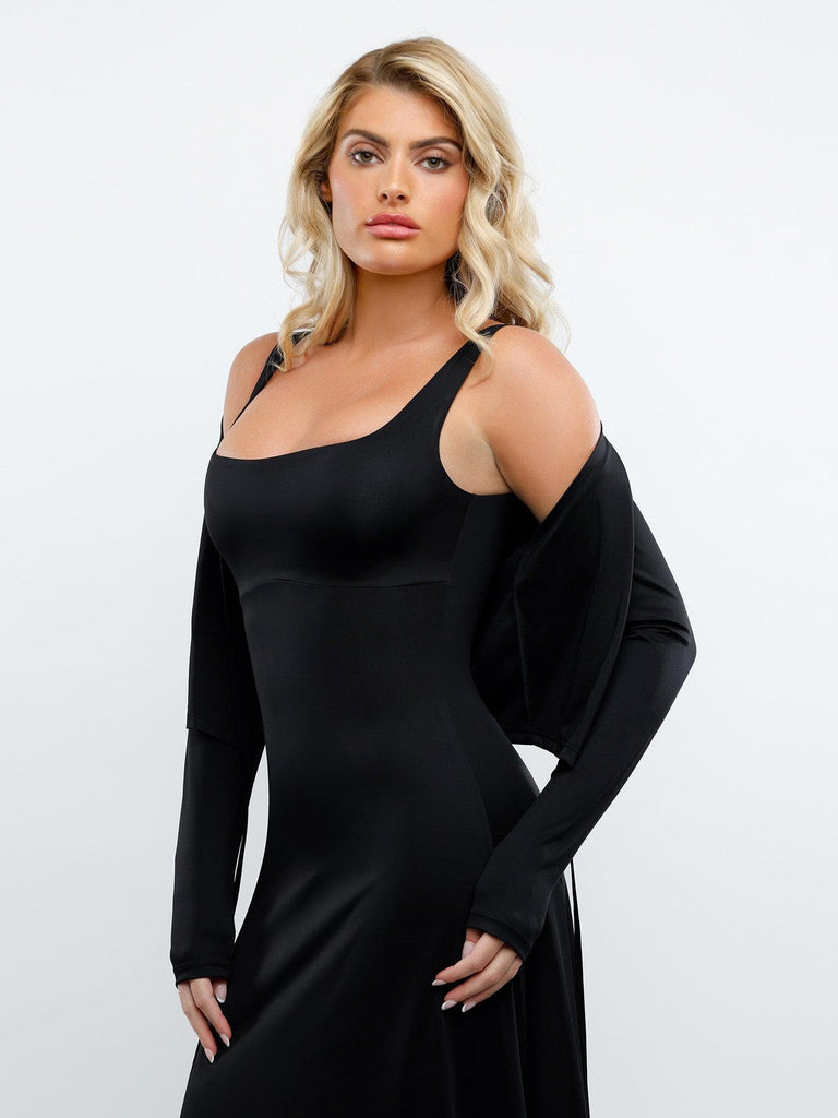 Popilush? Outwear Drop Shoulder Tie Open Front Long-Sleeve Cardigan