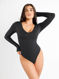 Popilush? Seamless V-Neck Long-Sleeve Bodysuit