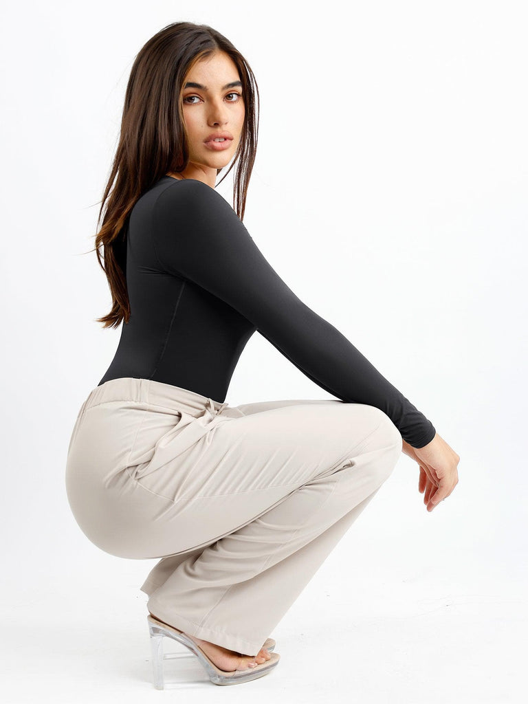 Popilush? Seamless V-Neck Long-Sleeve Bodysuit