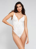 Popilush? Sexy Deep V-Neck Lace Thong Bodysuit
