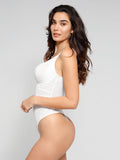 Popilush? Sexy Deep V-Neck Lace Thong Bodysuit