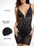 Popilush? Sexy Deep-V Neck Shorts Bodysuit