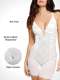 Popilush? Sexy Deep-V Neck Shorts Bodysuit