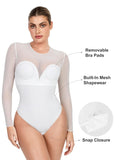 Popilush? Sheer Mesh Shapewear Thong Bodysuit