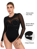 Popilush? Sheer Mesh Shapewear Thong Bodysuit