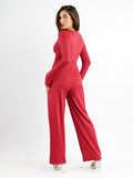 Popilush? Casual Jumpsuit Square Neck Wide-Leg Long Sleeve Shapewear Jumpsuit